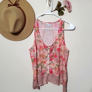 Dolls Kill | Delias Floral Handkerchief Vneck Tank Womens size Medium